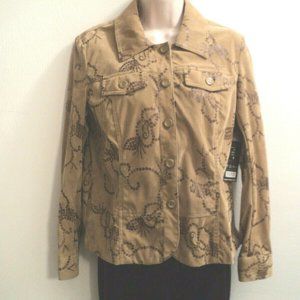 NEW Toni Morgan Size Small Faux Suede Jacket Brown